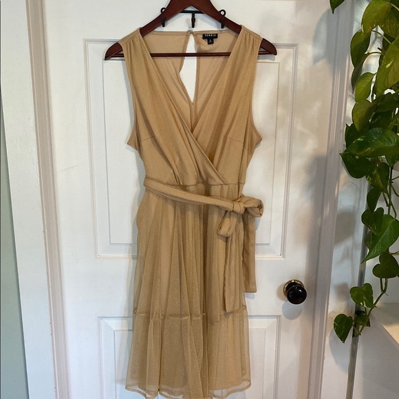 Torrid Gold Embellished Tiered Mini Dress - Picture 1 of 13